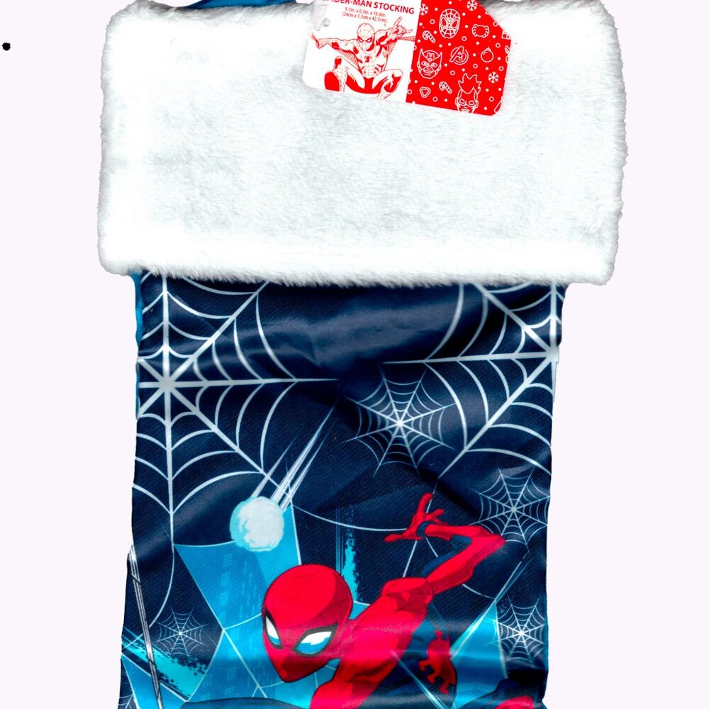 Christmas Stocking Spider-Man - 18" Full Printed Satin with Plush Cuff - v2